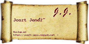 Joszt Jenő névjegykártya